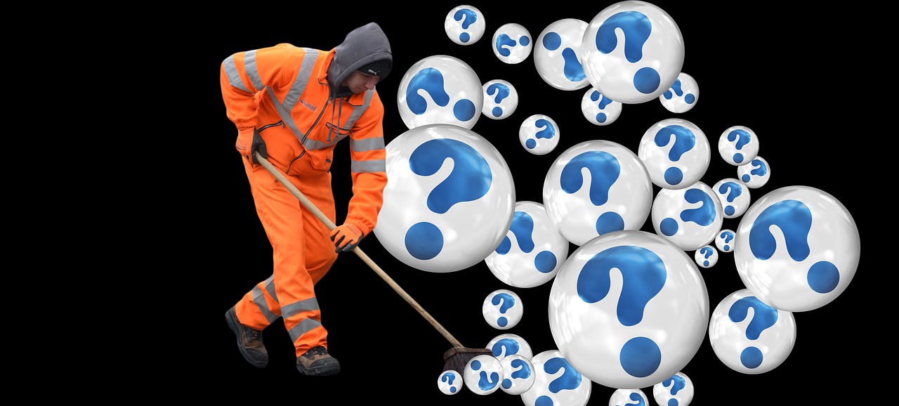 Question mark, street sweeper, street cleaning — "Hassle-Free Move: Premium Moving Cleaning in Helsingborg"